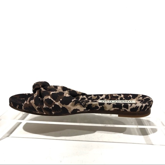 Veronica Beard Sandals Etra Knotted Leopard Flat Mule Sandals Slippers Sz 6.5 - Picture 9 of 11